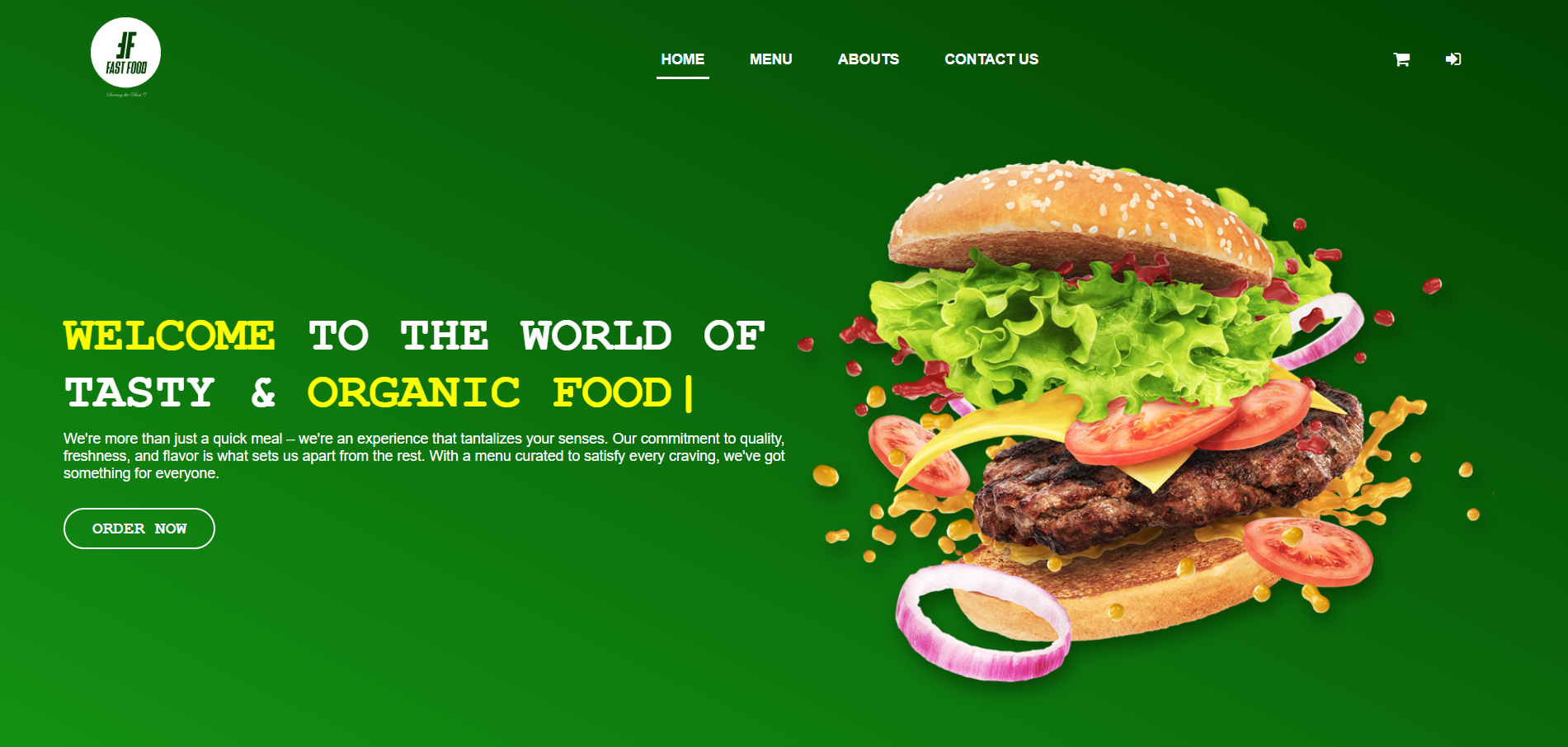 Fast Food Web Front Page View